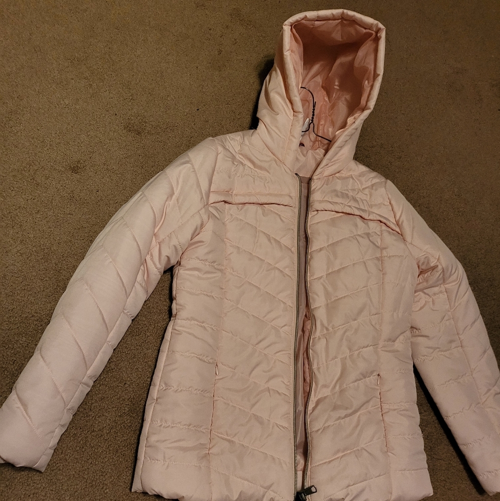 Pink platinum puffer jacket
